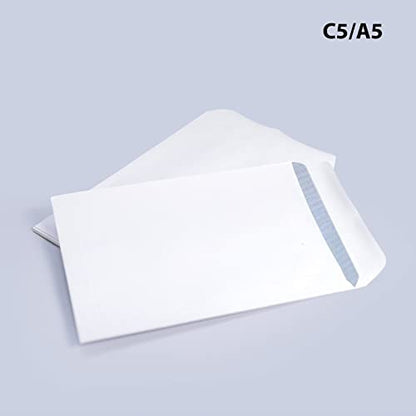 White Self-Seal Pocket Envelopes A5 / C5  229 x 162 mm 90 GSM (Pack of 50)