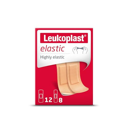 Leukoplast Plaster Strips Elastic First Aid Flexible Adhesive Soft Absorbent Padded Fabric - Finger Cuts, Blisters & First Aid Accessory - 20 PCs