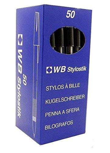 Stylostik Black Pens Pack of 50 Biros