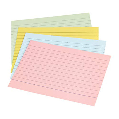 Index Cards A6 Ruled Assorted Neon Colours (Pack of 200)