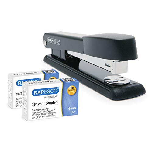 Rapesco Black Stapler 25 Sheet Capacity and 2000 26/6 mm Staples