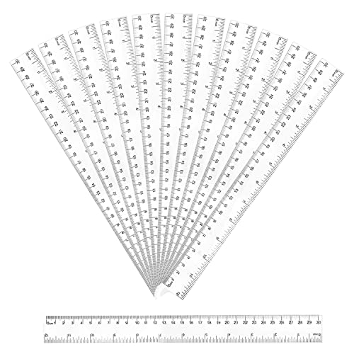 Transparent Ruler Plastic 30cm (Pack of 12)