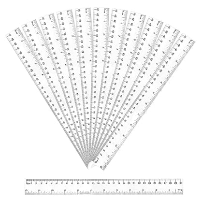 Transparent Ruler Plastic 30cm (Pack of 12)