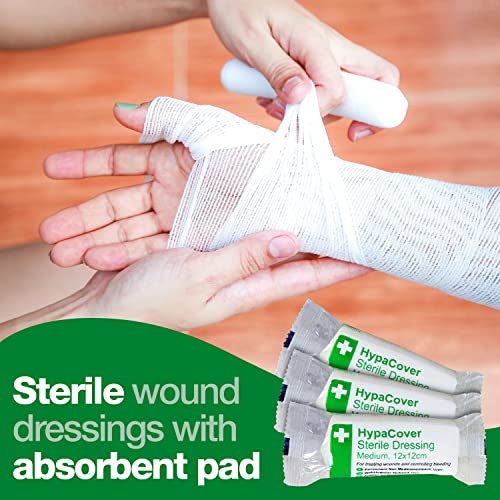 HypaCover Sterile Dressing Bandage Safety First Aid Group - White, Medium 12 x 12 cm (Pack of 6)